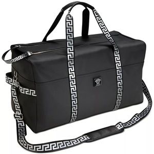 Versace Duffel Bag Gym Weekender Traveler Bag Luggage Holdall Black Carr…